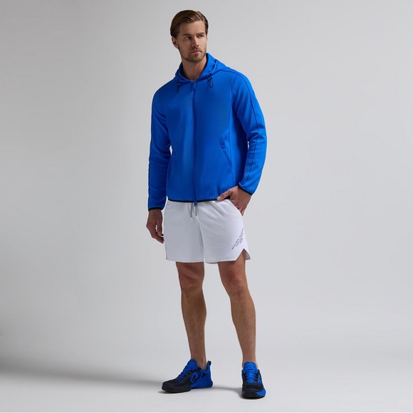 G/FORE G4 Wind Control Hooded Golf Jacket Medium NWT Racer Blue Piqué Gorpcore - Picture 7 of 10